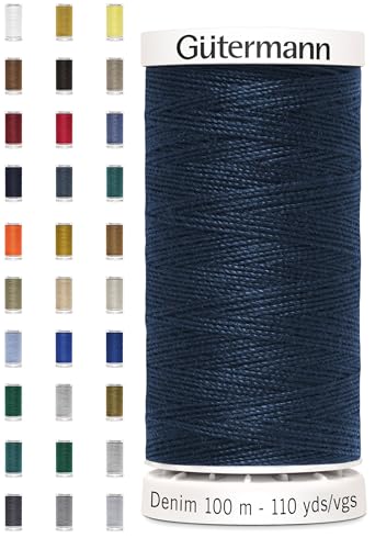Nähmit - Gütermann DENIM 100-Meter Jeansgarn hochwertig und reißfestes Nähmaschinengarn + GRATIS FARBKARTE (A20-6855) von Nähmit