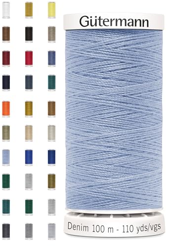 Nähmit - Gütermann DENIM 100-Meter Jeansgarn hochwertig und reißfestes Nähmaschinengarn + GRATIS FARBKARTE (A24-6140) von Nähmit