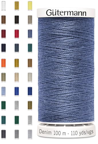 Nähmit - Gütermann DENIM 100-Meter Jeansgarn hochwertig und reißfestes Nähmaschinengarn + GRATIS FARBKARTE (A30-6075) von Nähmit