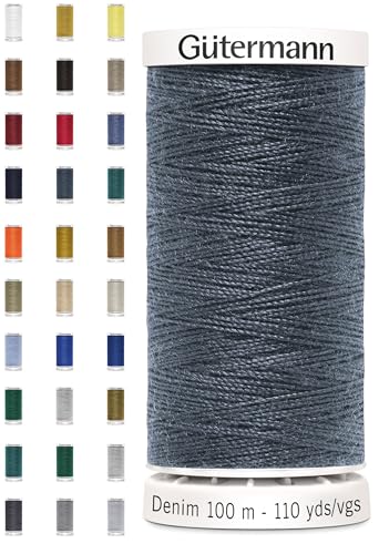 Nähmit - Gütermann DENIM 100-Meter Jeansgarn hochwertig und reißfestes Nähmaschinengarn + GRATIS FARBKARTE (A35-9336) von Nähmit