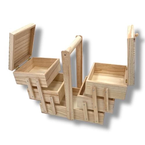 Nähmit Holz Nähkästchen Nähkasten ohne Inhalt, Nähkorb aufklappbar mit Deckel 30x16x19 cm natur Nähmit Holz Nähkästchen Nähkasten ohne Inhalt, Nähkorb aufklappbar mit Deckel 30x16x19 cm natur von Nähmit