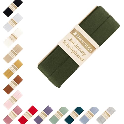 Nähmit - Jersey Schrägband - elastisches vorgefalztes Einfassband 3 Meter x 20mm Nähmit - Jersey Schrägband - elastisches vorgefalztes Einfassband 3 Meter x 20mm von Nähmit