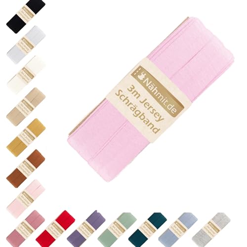 Nähmit - Jersey Schrägband - elastisches vorgefalztes Einfassband 3 Meter x 20mm Nähmit - Jersey Schrägband - elastisches vorgefalztes Einfassband 3 Meter x 20mm von Nähmit