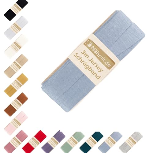 Nähmit - Jersey Schrägband - elastisches vorgefalztes Einfassband 3 Meter x 20mm Nähmit - Jersey Schrägband - elastisches vorgefalztes Einfassband 3 Meter x 20mm von Nähmit