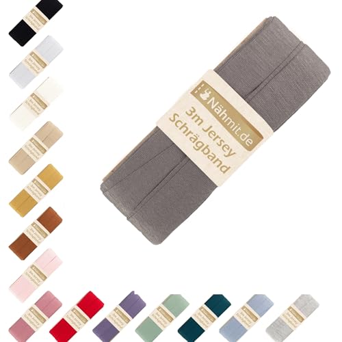 Nähmit - Jersey Schrägband - elastisches vorgefalztes Einfassband 3 Meter x 20mm Nähmit - Jersey Schrägband - elastisches vorgefalztes Einfassband 3 Meter x 20mm von Nähmit