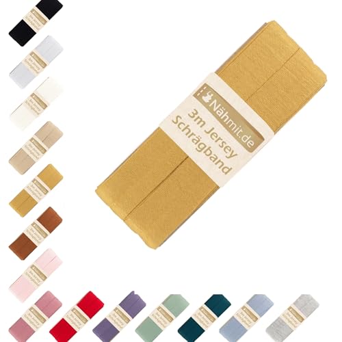 Nähmit - Jersey Schrägband - elastisches vorgefalztes Einfassband 3 Meter x 20mm Nähmit - Jersey Schrägband - elastisches vorgefalztes Einfassband 3 Meter x 20mm von Nähmit