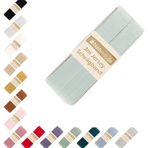 Nähmit - Jersey Schrägband - elastisches vorgefalztes Einfassband 3 Meter x 20mm Nähmit - Jersey Schrägband - elastisches vorgefalztes Einfassband 3 Meter x 20mm von Nähmit