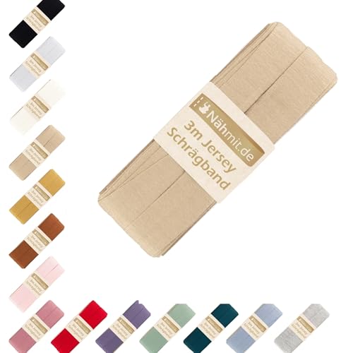 Nähmit - Jersey Schrägband - elastisches vorgefalztes Einfassband 3 Meter x 20mm Nähmit - Jersey Schrägband - elastisches vorgefalztes Einfassband 3 Meter x 20mm von Nähmit