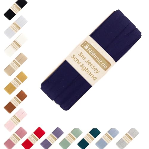 Nähmit - Jersey Schrägband - elastisches vorgefalztes Einfassband 3 Meter x 20mm Nähmit - Jersey Schrägband - elastisches vorgefalztes Einfassband 3 Meter x 20mm von Nähmit