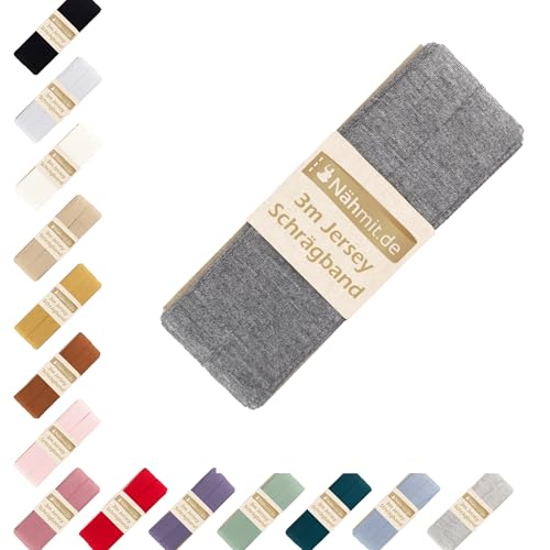 Nähmit - Jersey Schrägband - elastisches vorgefalztes Einfassband 3 Meter x 20mm Nähmit - Jersey Schrägband - elastisches vorgefalztes Einfassband 3 Meter x 20mm von Nähmit