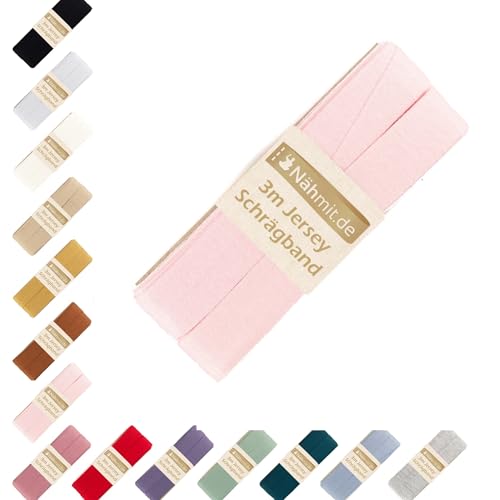 Nähmit - Jersey Schrägband - elastisches vorgefalztes Einfassband 3 Meter x 20mm Nähmit - Jersey Schrägband - elastisches vorgefalztes Einfassband 3 Meter x 20mm von Nähmit