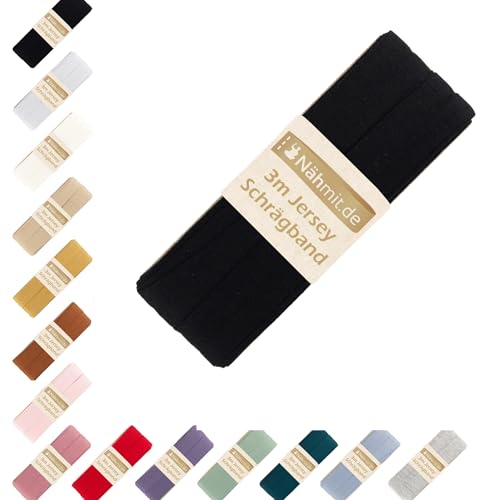 Nähmit - Jersey Schrägband - elastisches vorgefalztes Einfassband 3 Meter x 20mm Nähmit - Jersey Schrägband - elastisches vorgefalztes Einfassband 3 Meter x 20mm von Nähmit