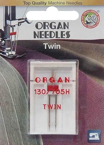 Nähmit - Organ Zwillingsnadeln Flachkolben Nähmaschinennadeln Universalnadel 130/705 H (1 x Universal 100/4,0) von Nähmit