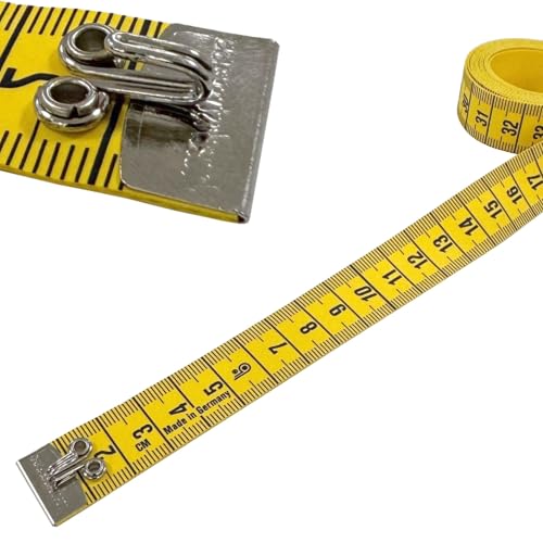 Nähmit - Profi Taillenmaß – Maßband 150 cm / 18,5 mm – Gelb, mit Haken & Einhaklöchern – hochwertiges Poly-Fibre Band für präzises Messen von Taille, Oberweite & mehr Nähmit - Profi Taillenmaß – Maßband 150 cm / 18,5 mm – Gelb, mit Haken & Einhaklöchern – hochwertiges Poly-Fibre Band für präzises Messen von Taille, Oberweite & mehr von Nähmit