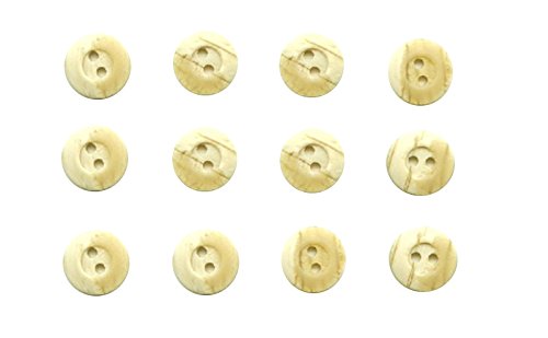 12 Knöpfe 12 mm creme beige geflammt Zweiloch von Nähstübl