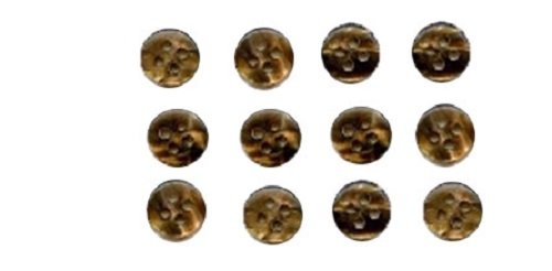 12 Knöpfe 9 mm braun meliert schillernd Vierloch von Nähstübl