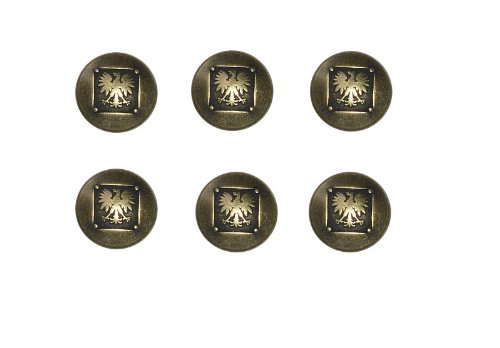 6 Knöpfe Wappenknöpfe Metall mit Adlermotiv 23 mm altmessing gewölbt von Nähstübl