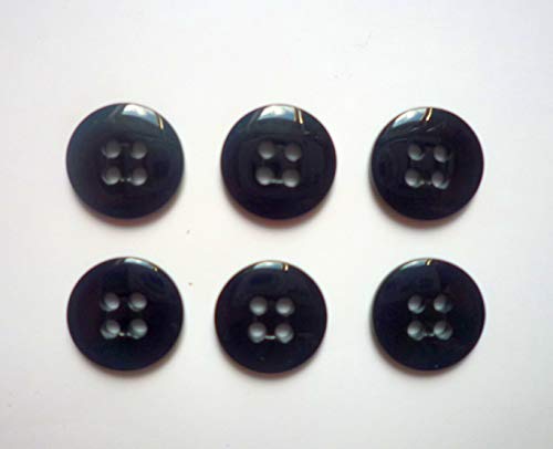 Nähstübl 6 Knöpfe 15 mm schwarz glänzend, Vierloch von Nähstübl