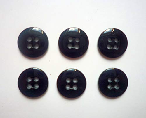Nähstübl 6 Knöpfe 15 mm schwarz glänzend, Vierloch Nähstübl 6 Knöpfe 15 mm schwarz glänzend, Vierloch von Nähstübl