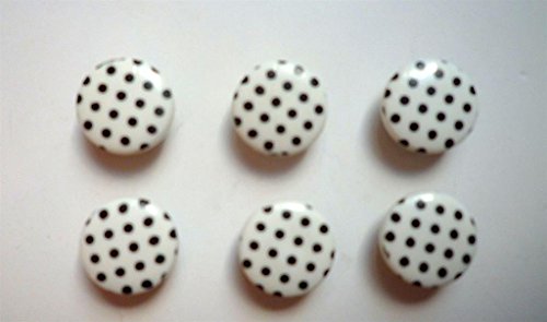 Nähstübl 6 Ösenknöpfe 13 mm leicht gewölbt Weiss mit schwarzen Punkten Nähstübl 6 Ösenknöpfe 13 mm leicht gewölbt Weiss mit schwarzen Punkten von Nähstübl