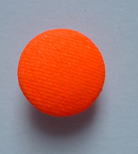 Nähstübl 6 Ösenknopfe 18 mm fluoreszierend orange mit Stoff bezogen von Nähstübl