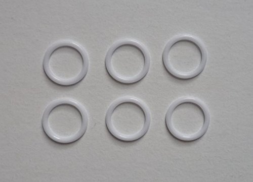 Nähstübl 6 Stück Ringe für BH Bikini 10 mm Kunststoff weiß von Nähstübl
