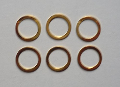 Nähstübl 6 Stück Ringe für BH Bikini 10 mm Metall goldfarbig Flach von Nähstübl