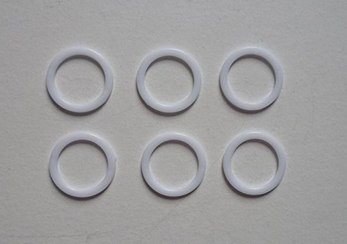 Nähstübl 6 Stück Ringe für BH Bikini 12 mm Kunststoff weiß von Nähstübl