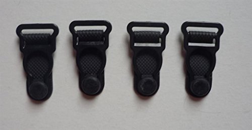 Nähstübl Strumpfhalterhänger zum annähen 10 mm schwarz 4 Stück Kunststoff von Nähstübl