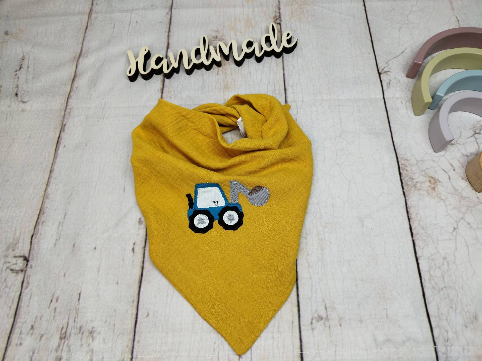Halstuch Musselin, Bagger, Senfgelb, 0-7 Jahre Halstuch Musselin, Bagger, Senfgelb, 0-7 Jahre von NaehtanteChristina