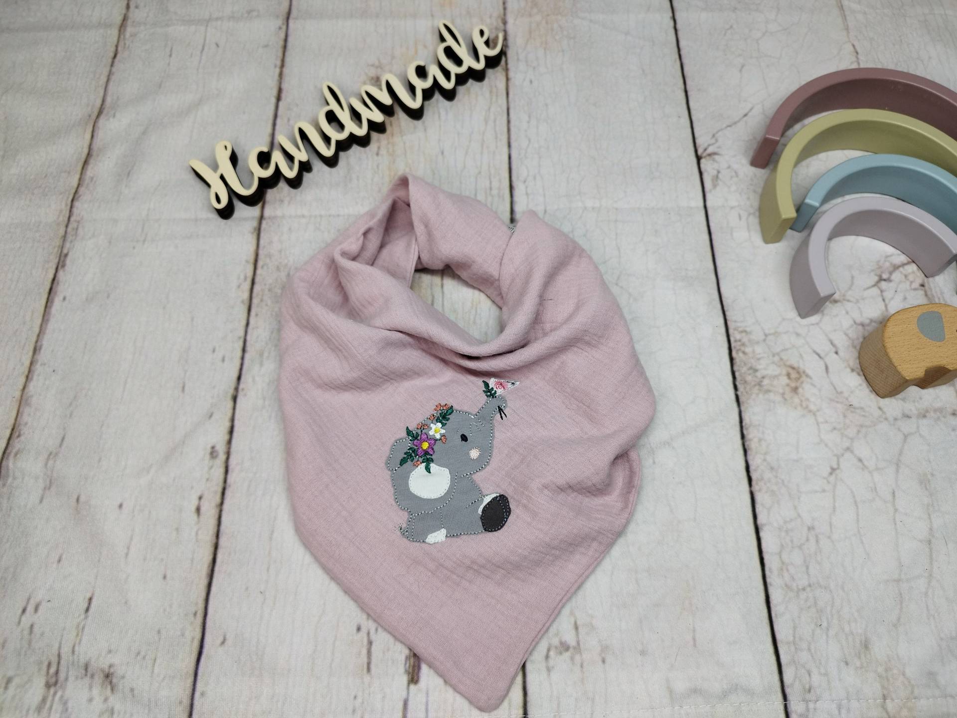 Halstuch Musselin, Elefant, Rosa, 0-7 Jahre Halstuch Musselin, Elefant, Rosa, 0-7 Jahre von NaehtanteChristina
