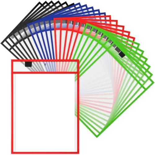 Naemriee 28-teiliger Notizhalter, wiederverwendbar, Kunststoff, trocken abwischbar, für Lehrer, Büro, Organisation, E Naemriee 28-teiliger Notizhalter, wiederverwendbar, Kunststoff, trocken abwischbar, für Lehrer, Büro, Organisation, E von Naemriee