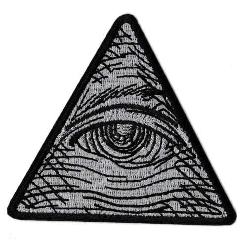 Aufnäher / Aufnäher, Motiv Illuminati, bestickt, dreieckig, zum Aufbügeln von NagaPatches