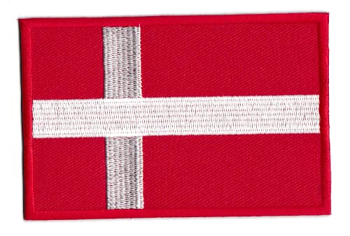 Aufnäher Dänemark Flagge Dänemark Patch bestickt zum Aufbügeln von NagaPatches