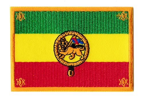 Aufnäher Flagge Äthiopien Rastafari bestickt Afrika Selassie Rasta von NagaPatches