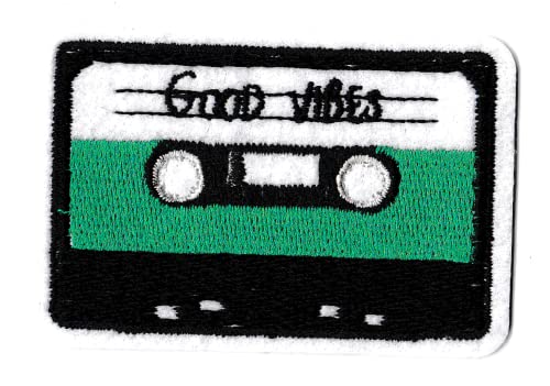 Aufnäher Good Vibes Kassette Audio K7 Patch bestickt Musik Vintage von NagaPatches