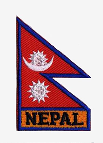 Aufnäher Nepal-Flagge bestickt Nation Welt von NagaPatches