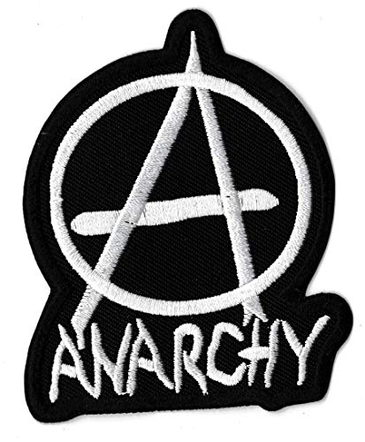 Aufnäher Anarchie weiß Patch Anarchistische Symbol bestickt zum Aufbügeln von NagaPatches