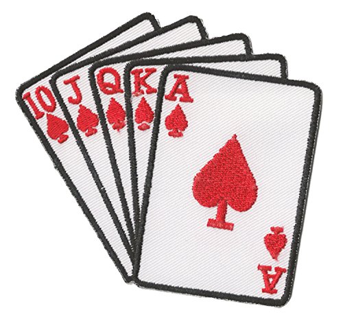 NagaPatches Aufnäher zum Aufbügeln, Motiv: Poker / Karten, bestickt von NagaPatches