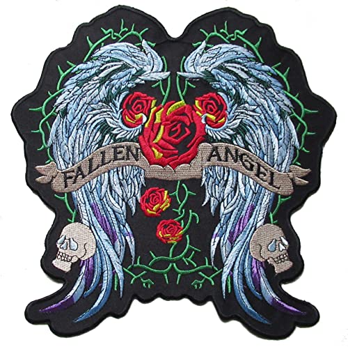 Backpatche Engel Rückenpatch zum Aufbügeln Fallen Angel Tribute Biker von NagaPatches