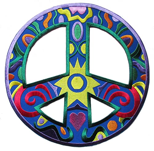 Backpatche Peace Love Symbol Rückenpatch zum Aufbügeln, Frieden Liebe, großer Patch von NagaPatches