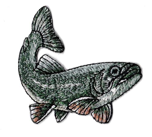 NagaPatches Aufnäher zum Aufbügeln, Fische, Forelle, Pfirsich von NagaPatches