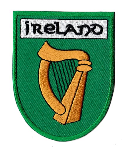 NagaPatches Aufnäher zum Aufbügeln, Irland, Harfe von NagaPatches