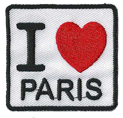 NagaPatches Aufnäher zum Aufbügeln, Motiv: J'aime Paris I Love Eiffelturm, Pariser von NagaPatches