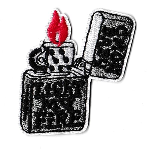 NagaPatches Aufnäher zum Aufbügeln, mit Feuerzeug und Aufschrift "Light My Fire" von NagaPatches