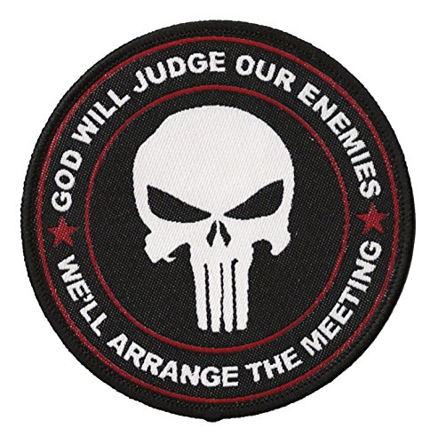 Aufnäher God Will Judge Skull Patch gewebt zum Aufbügeln US Army von NagaPatches