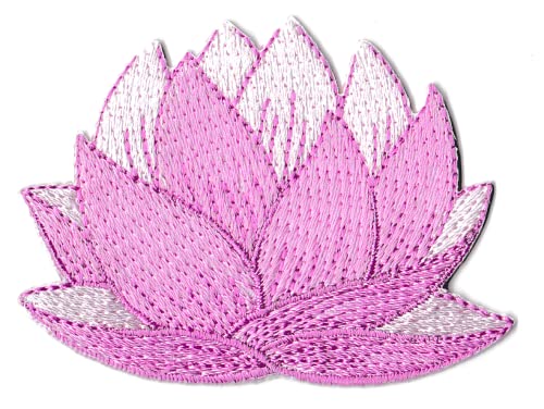 Patch, Aufnäher, Blume, Lotus, bestickt, zum Aufbügeln, Blumen von NagaPatches