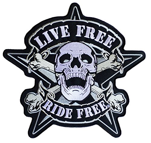 Rückenaufnäher „Live Free“ „Ride Free“ zum Aufbügeln von NagaPatches