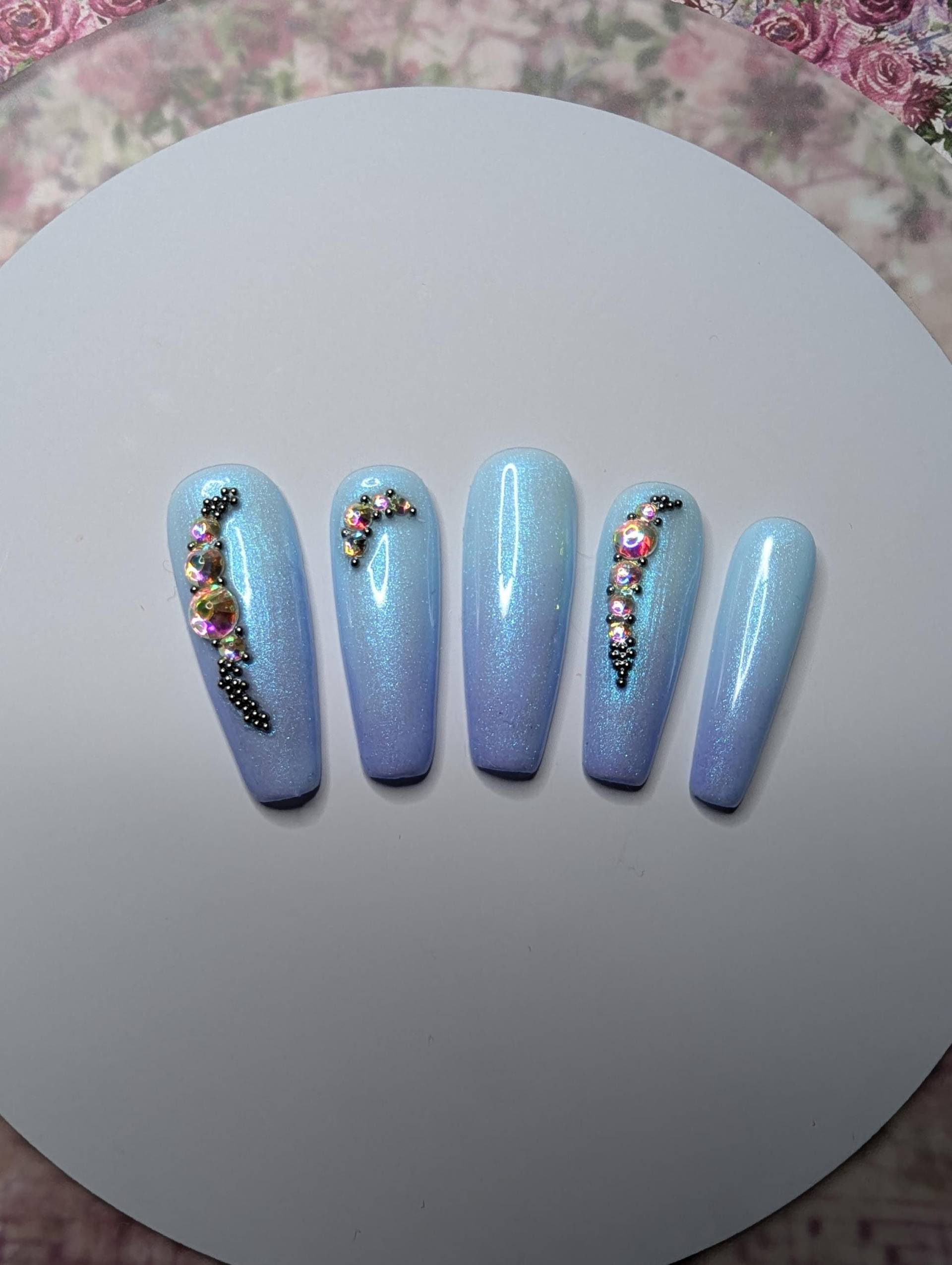 Press On Nails Set/Nägel Gelnägel /Kunstnägel Hellblau Mit Glitzernden Steinen Press On Nails Set/Nägel Gelnägel /Kunstnägel Hellblau Mit Glitzernden Steinen von NagelUniversum