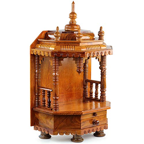 Nagina International Premium handgefertigter Holztempel | Hölzerner indischer Mandir | Sheesham Wooden Madir (Rosenholz) von Nagina International